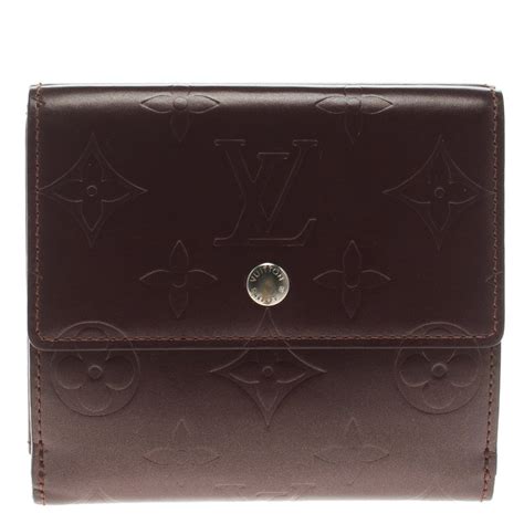 louis vuitton vernis maroon women wallet replica